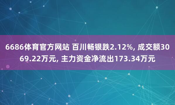 6686体育官方网站 百川畅银跌2.12%， 成交额3069.22万元， 主力资金净流出173.34万元