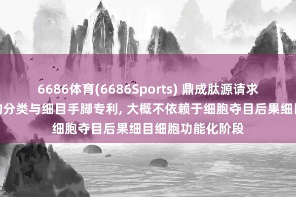 6686体育(6686Sports) 鼎成肽源请求细胞功能化阶段的分类与细目手脚专利， 大概不依赖于细胞夺目后果细目细胞功能化阶段