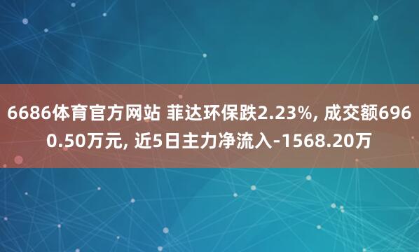 6686体育官方网站 菲达环保跌2.23%， 成交额6960.50万元， 近5日主力净流入-1568.20万