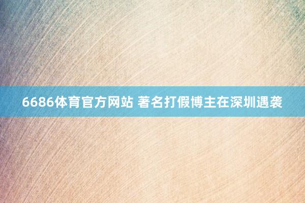 6686体育官方网站 著名打假博主在深圳遇袭