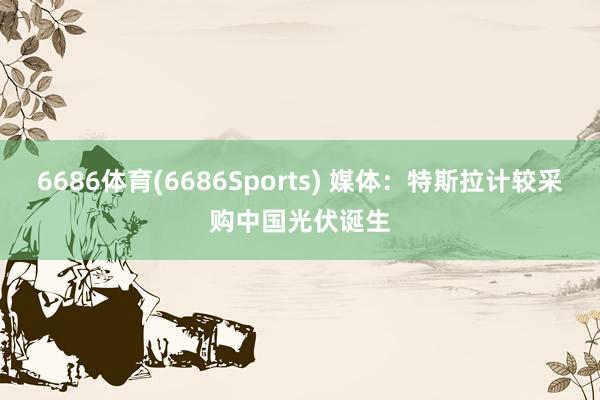 6686体育(6686Sports) 媒体：特斯拉计较采购中国光伏诞生