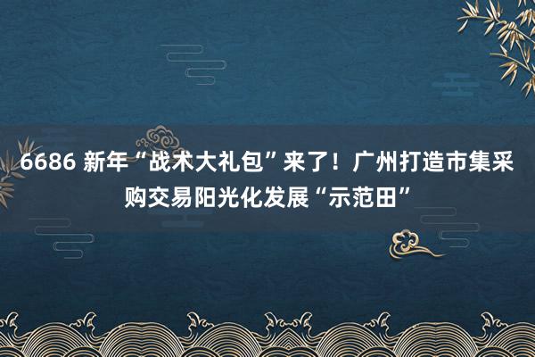 6686 新年“战术大礼包”来了！广州打造市集采购交易阳光化发展“示范田”