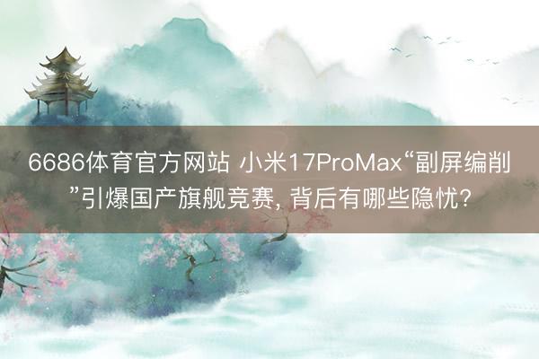 6686体育官方网站 小米17ProMax“副屏编削”引爆国产旗舰竞赛， 背后有哪些隐忧?