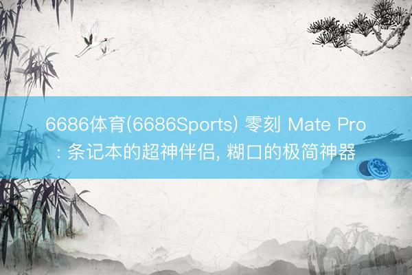 6686体育(6686Sports) 零刻 Mate Pro: 条记本的超神伴侣， 糊口的极简神器