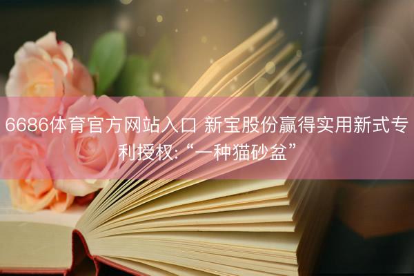 6686体育官方网站入口 新宝股份赢得实用新式专利授权: “一种猫砂盆”